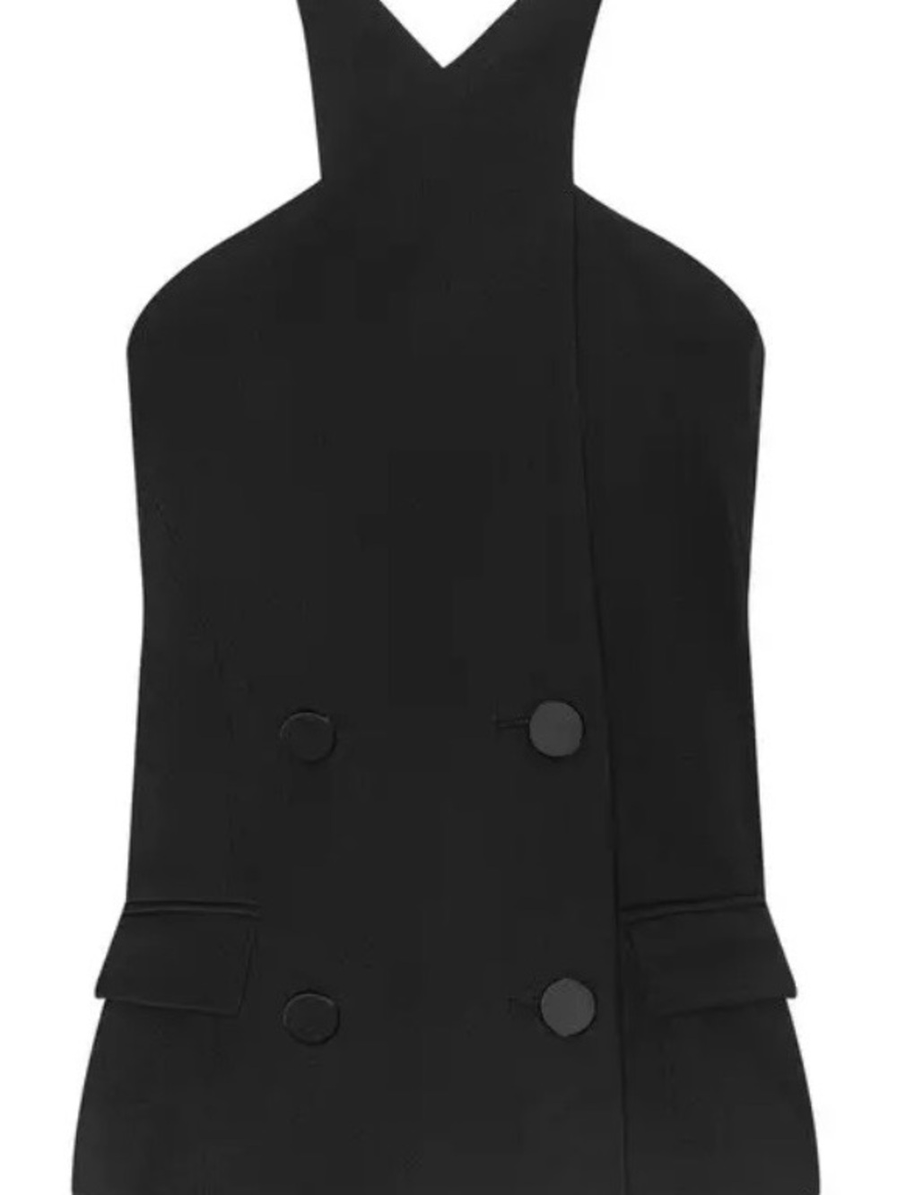 L"agence Women’s Black Halter Double-Breasted vest